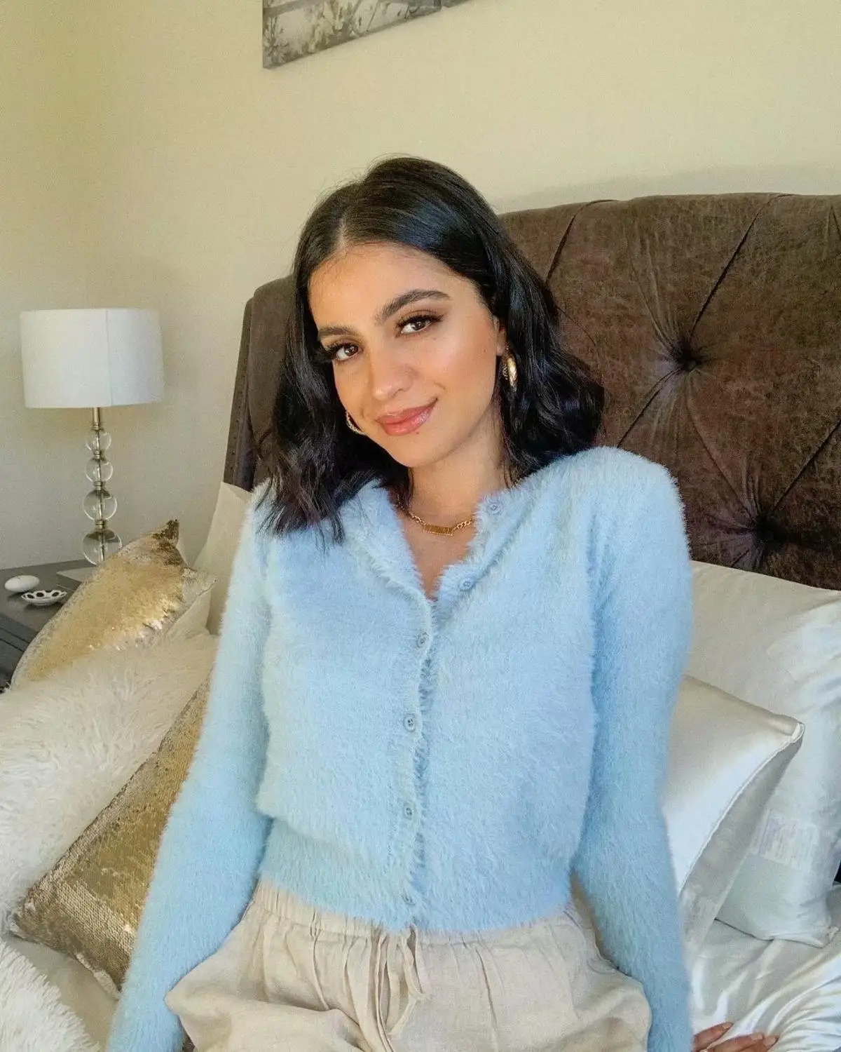 

Blue Soft Knitted Cardigans Women Autumn Winter Long Sleeve Slim Fit Sweater Winter Street Fashion Outerwear Jumper