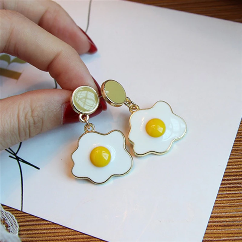 Оригинальные серьги в Корейском стиле виде яйца с геометрическим узором изящные