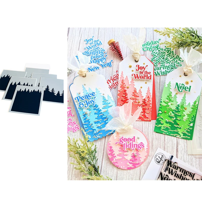 

Wintry Forest Stencils for Card Making New Arrival Diy Layering Christmas Tree TWall Painting Scrapbook Coloring Embossing Album