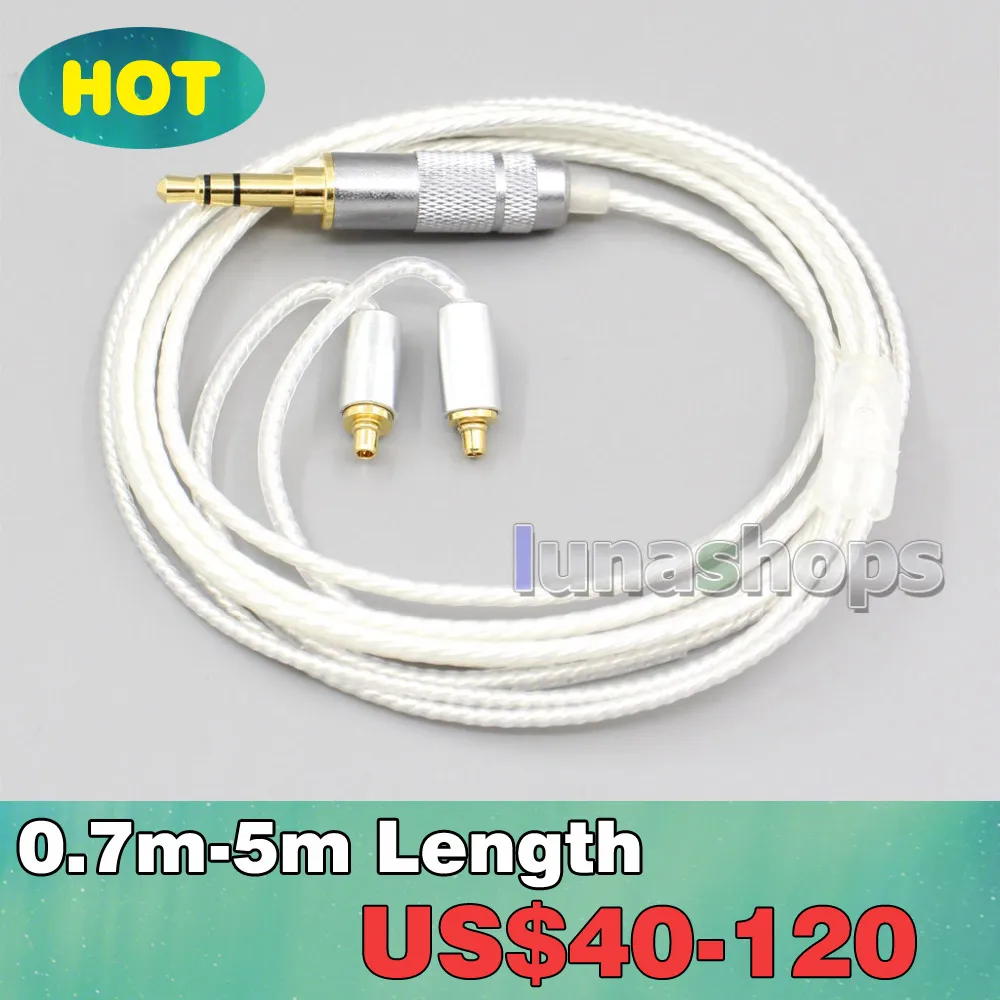 

2.5mm 4.4mm 3.5mm Hi-Res Silver Plated 7N OCC Earphone Cable For Dunu T5 Titan 3 T3 (Increase Length MMCX) LN006623