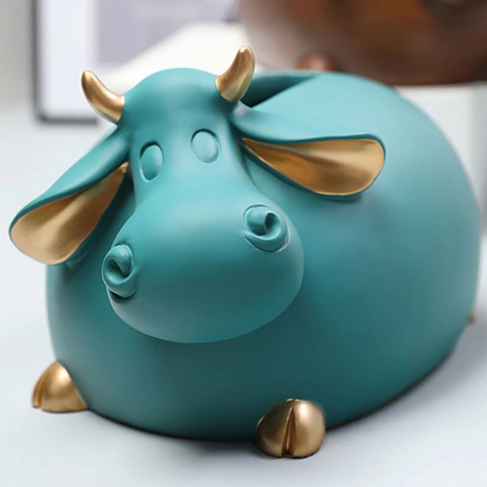 

Cool Calf Resin Figurine Tissue Box Napkin Holder Home Decoration Sculpture Living Room Decor Statue Bedroom Decorative Ornament