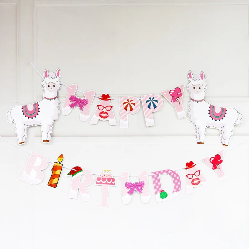 Милый Альпака животных тематическая вечеринка на день рождения украшения Дети