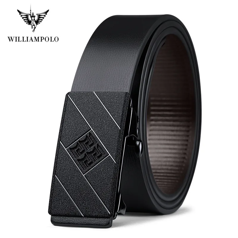 

Men's Belt, full-grain leather fashion automatic buckle black leather belt men's belt men's leather belt 3.3cm width