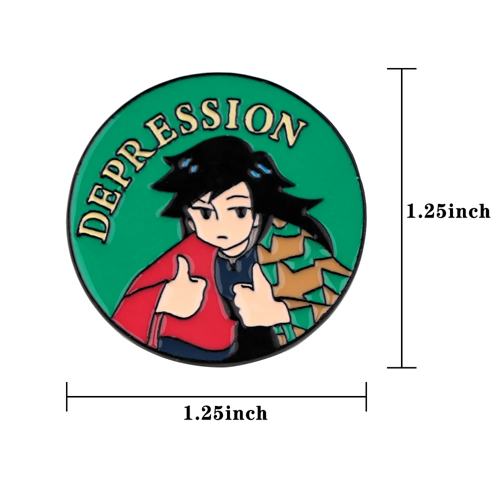 Kimetsu No Yaiba мягкая эмалированная заколка для защиты от депрессии декоративная