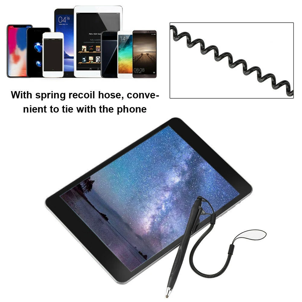 2pcs Home Office Universal Touch Screen With Spring Hose Painting Drawing For Phone Tablet Stylus Pen Fine Tip Smooth Writing | Компьютеры