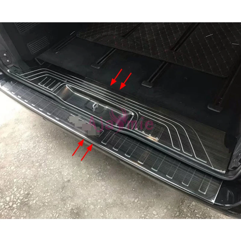 Черный Титановый стальной задний багажник порога Накладка бампера для Mercedes-Benz Vito W447 аксессуары