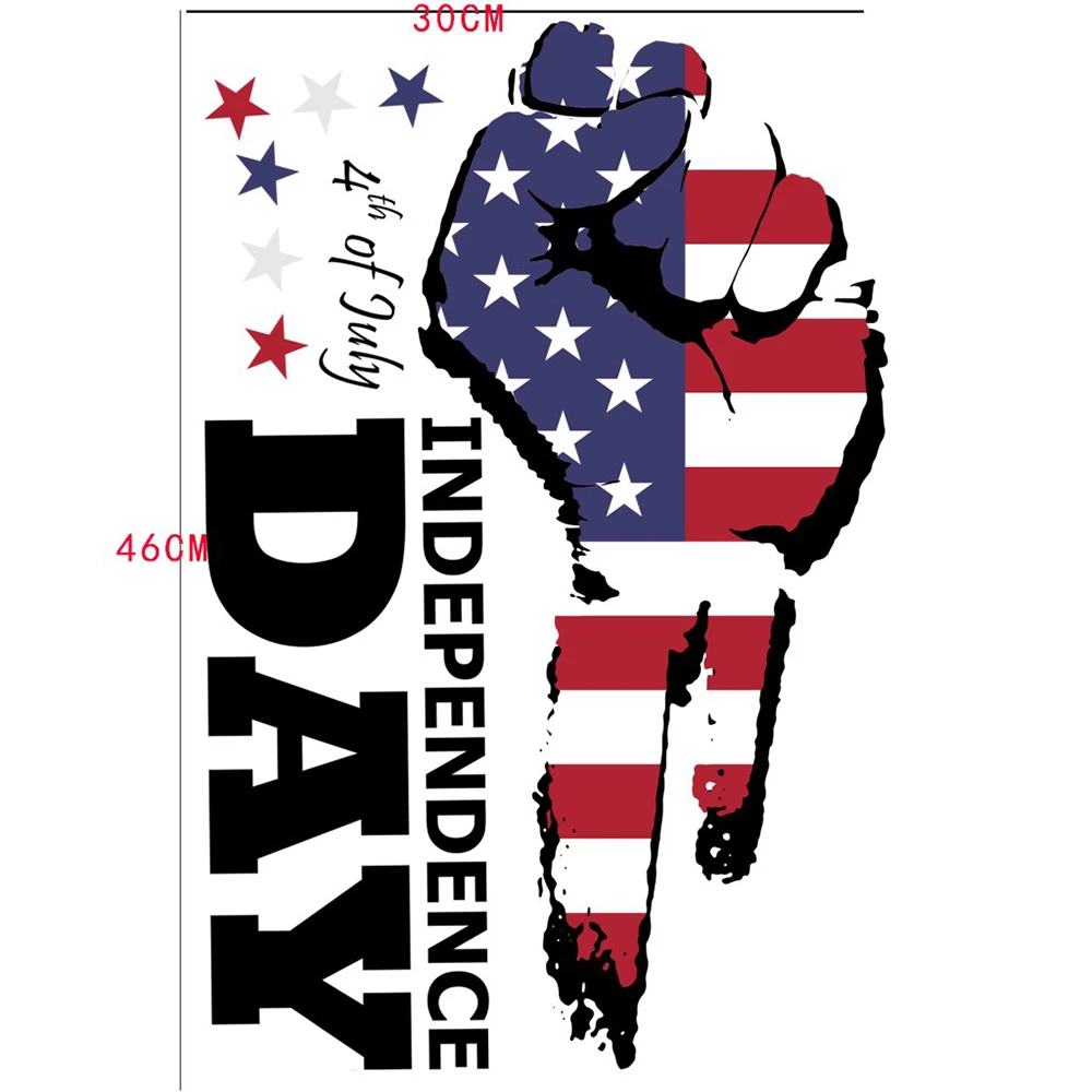 

July 4th Personality American Independence Day Wall Stickers Self-adhesive Creative Home Wall Window Decoration PVC Stickers