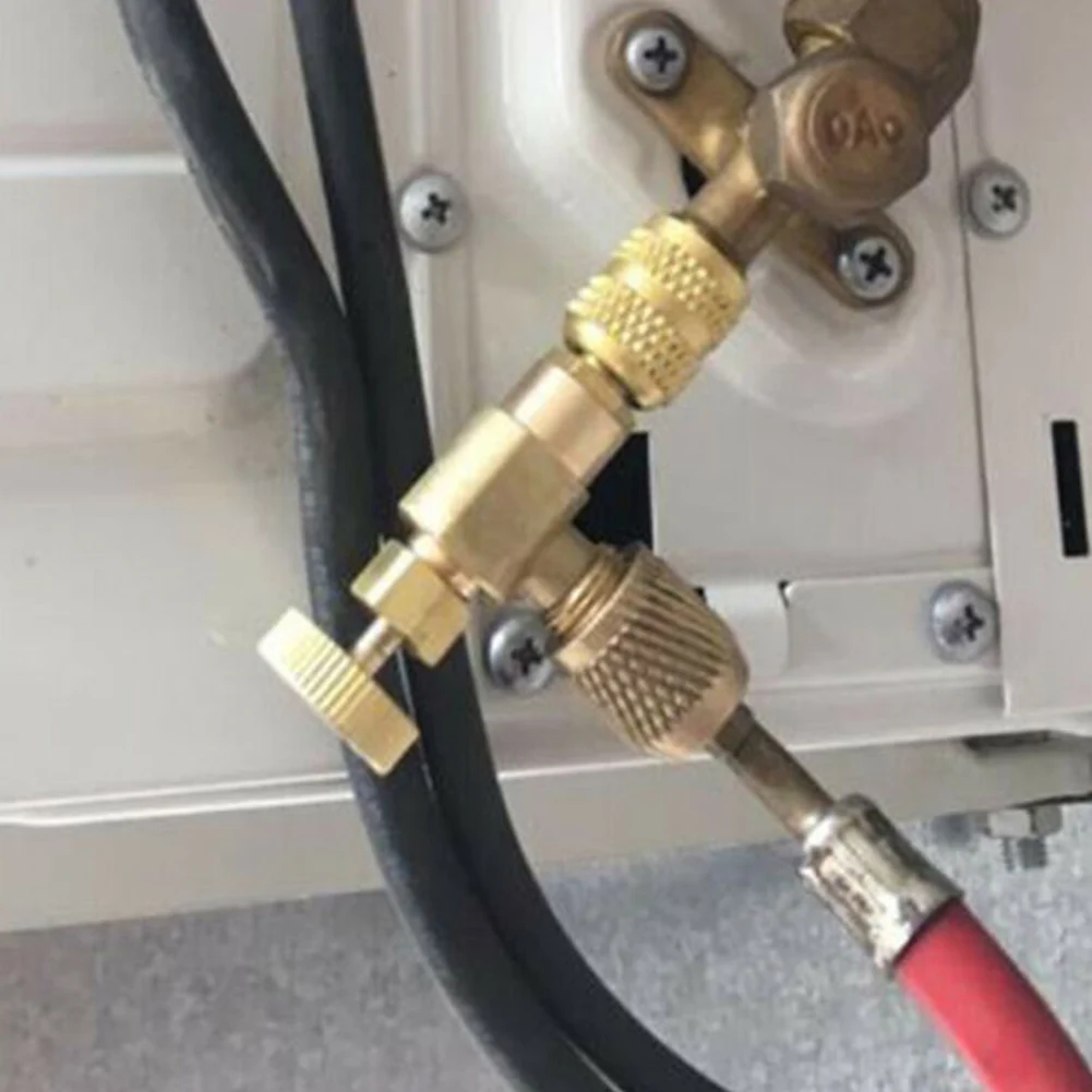 

High Quality Liquid Safety Valve R410A R22 Air Conditioning Refrigerant 1/4 " Safety Adapter Hand Tool Parts R22 Copper Adapter