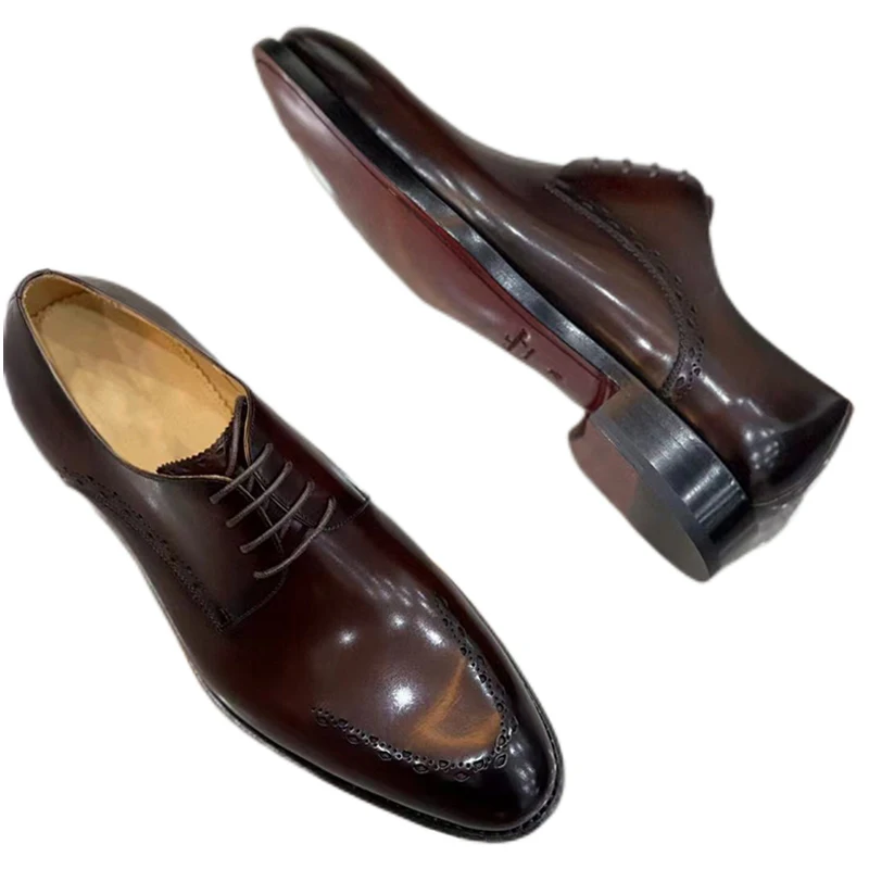 

Incomparable Handmade High Quality Custom Made Luxury Men's Shoes Eye-Catching Perforated Designer Brand Dress Party Derby Shoes