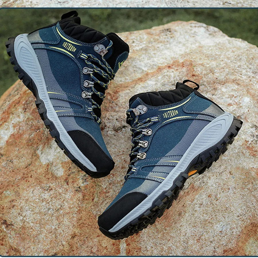 Women's Waterproof Suede Hiking Shoes Big Size Men Breathable Climbing Fleece Warm Winter Sneakers Sport Mountain | Спорт и