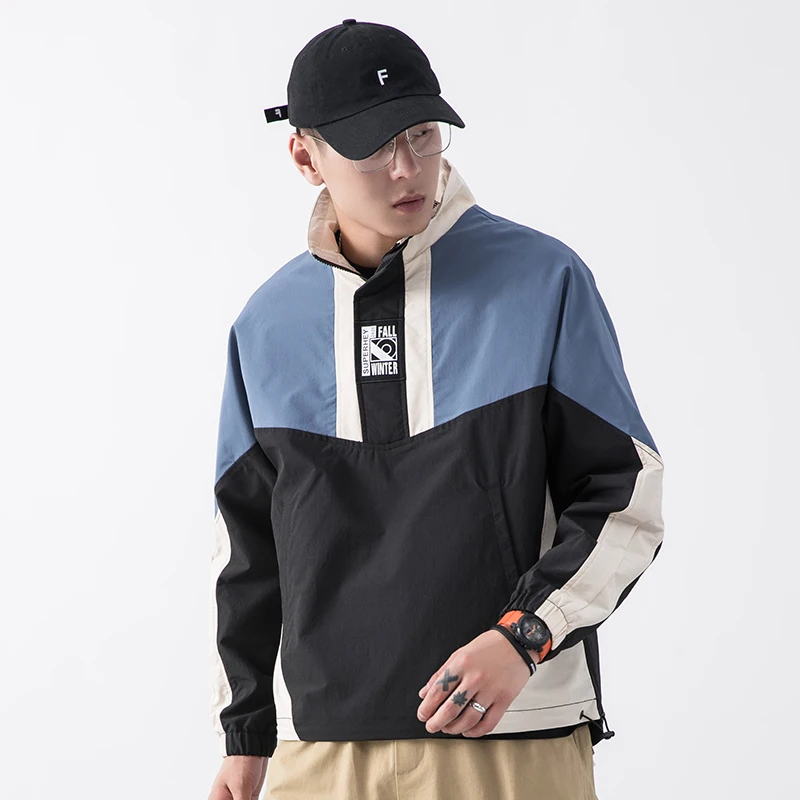 2020 Streetwear Casual Men Jacket Coat Patchwork Windbreaker Mens Bomber Spring Autumn Male Overcoat YJJ06 | Мужская одежда