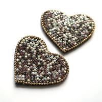 2pcslot heart beaded patches for clothes diy sew on parches appliques embroidery applique parch ropa clothing accessory