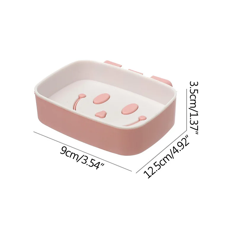 

Seamless Smiling Face Suction Wall-Type Drainage Soap Box Nail-Free Double Layer Soap Box Bathroom Wall-Mounted Soap Rack