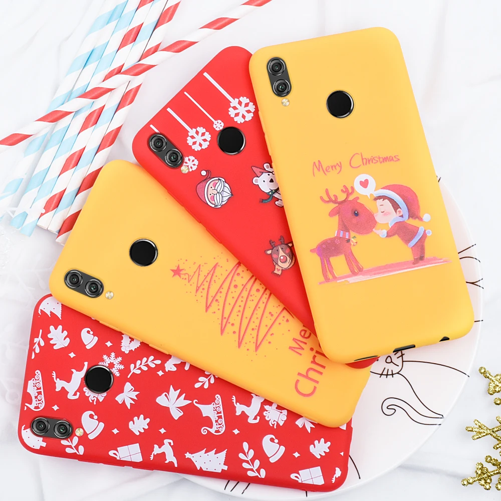 Мультяшный чехол для телефона с рождественским рисунком huawei P20 P30 Lite Санта Клаус