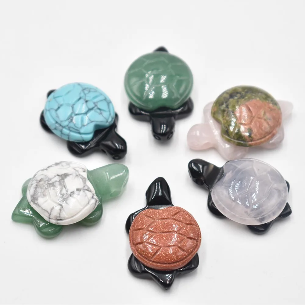 

Fashion good quality natural stone Howlite Hand carved tortoise pendant for diy Jewelry making necklace Accessories 4pcs