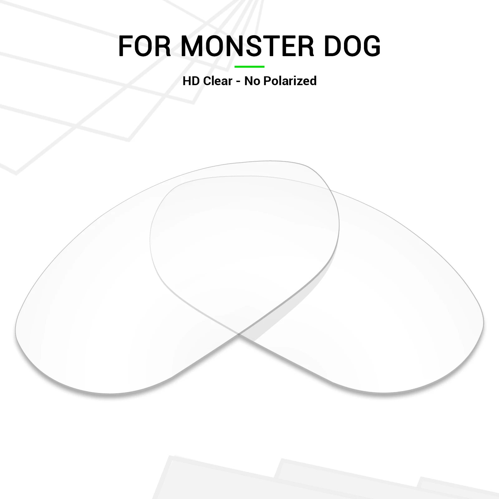 Mryok Replacement Lenses for Oakley Monster Dog Sunglasses HD Clear