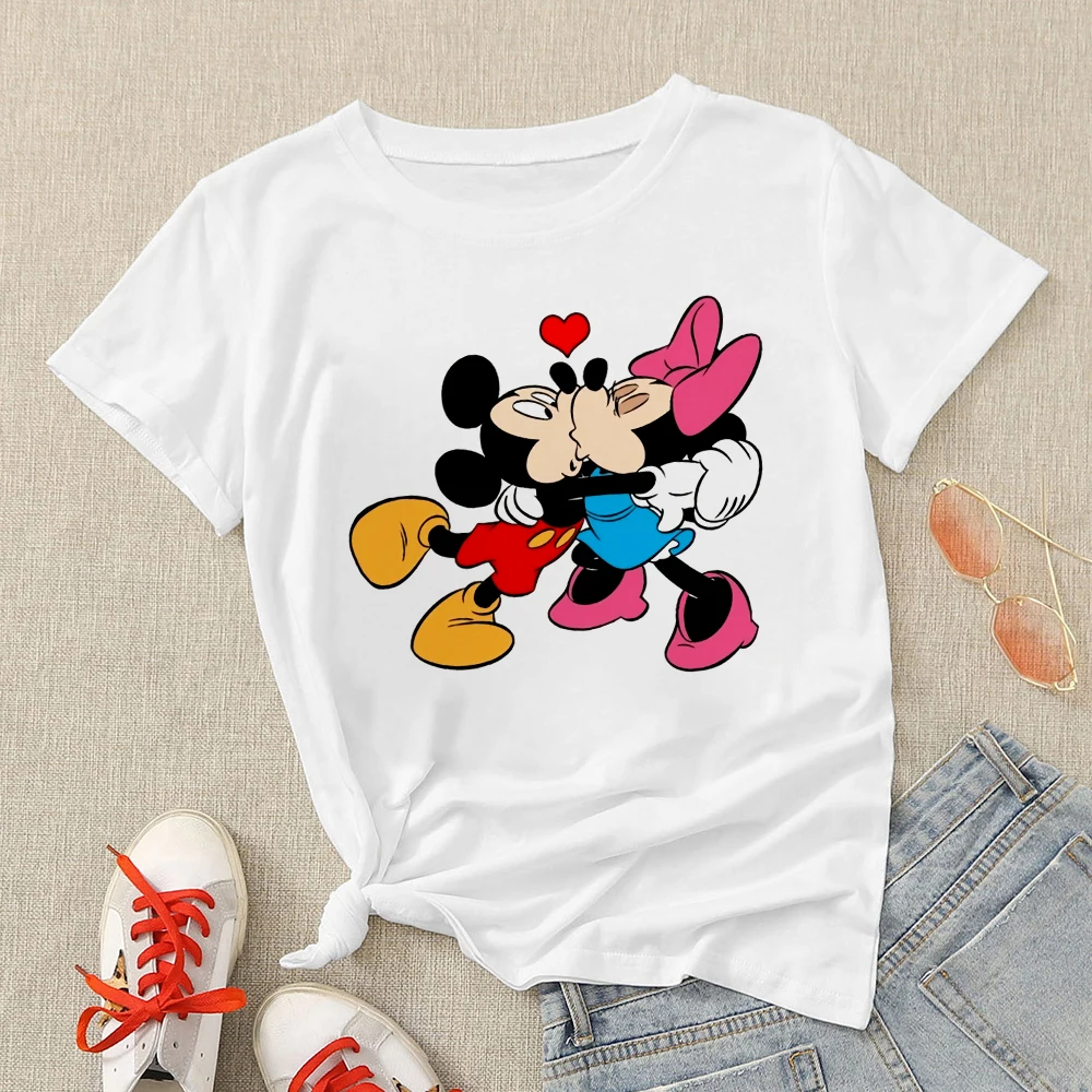 Plus Size 3XL Women T Shirts Fashion Minnie Mouse Print Short Sleeve Summer T-Shirt Female Tops Woman Casual Tshirt long sleeve t shirts
