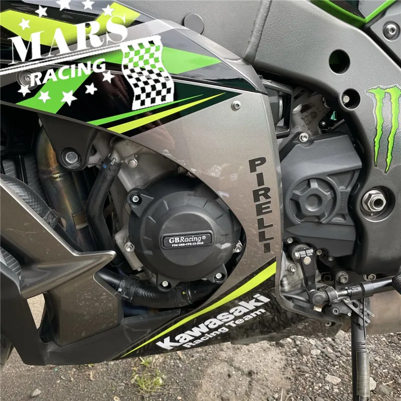 Для Kawasaki ZX10R 2011 2012 2013 2014 2015 2016 2017 2018 2019 2020 2021 Защитная крышка двигателя с защитой от
