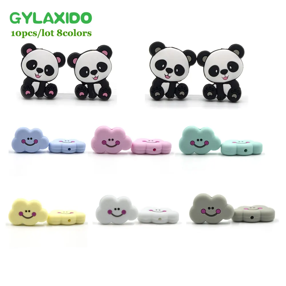 GYLAXIDO 10 шт. Панда Силиконовые бусины для изготовления ювелирных изделий может Perle