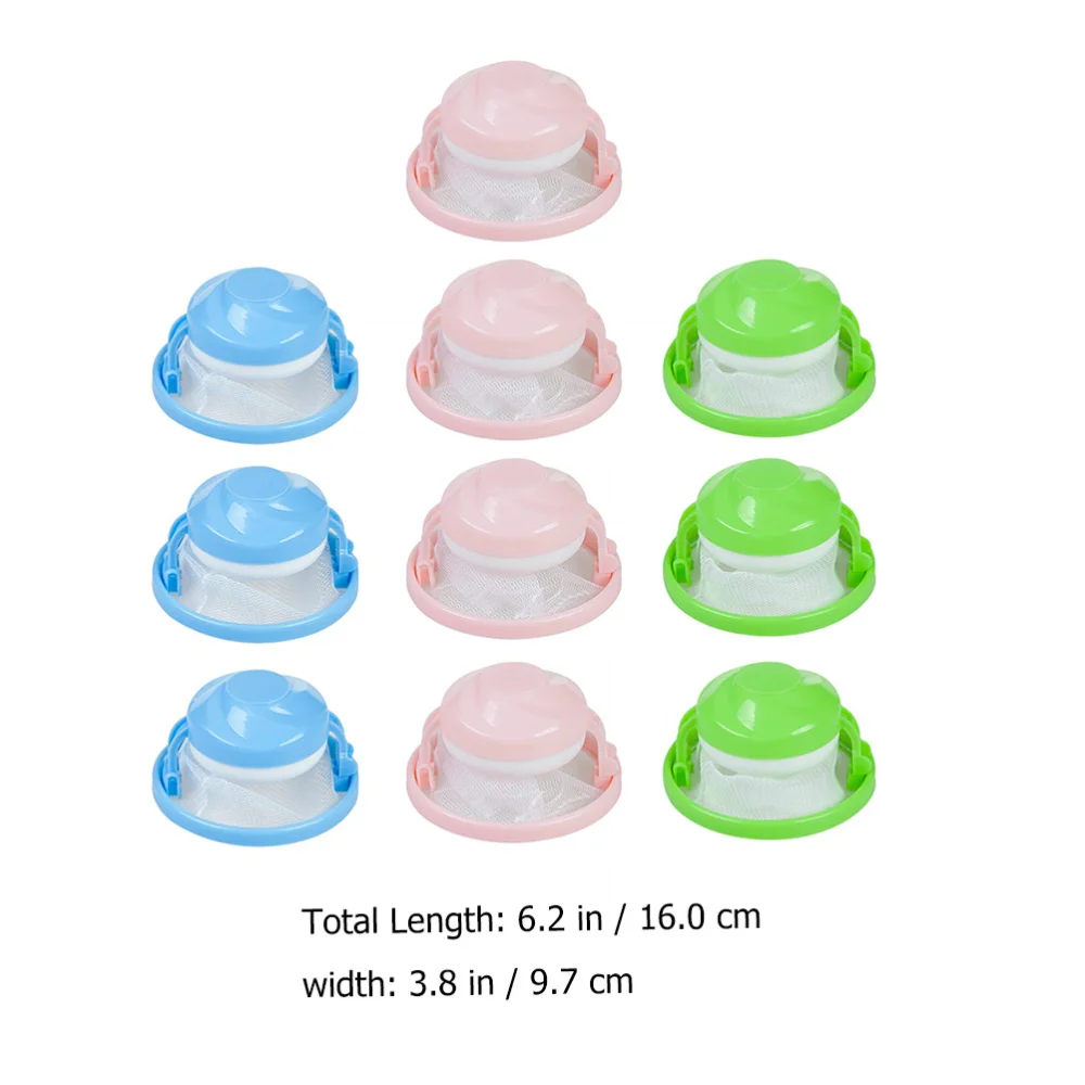 

10pcs Washing Machine Universal Float Filter Bags Mesh Pouches (Mixed Color)