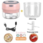 Электрическая измельчитель чеснока, 100250 мл, USB-зарядка