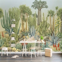 custom mural wallpaper 3d stereo cactus tree green leaf wall painting living room bedroom hotel background wall papers 3d fresco