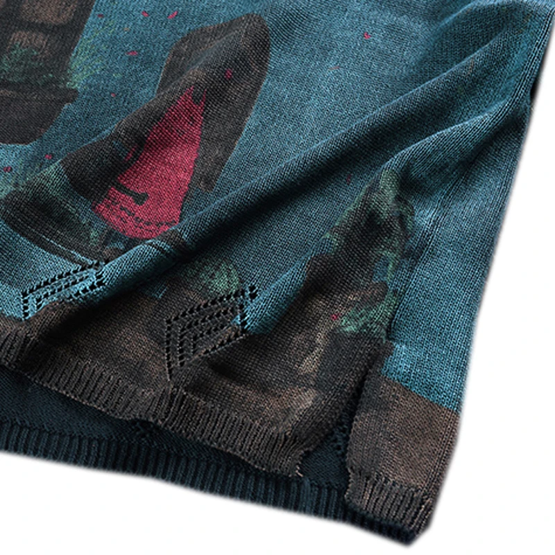 

Women Cotton Linen Sweater Pullover Tops Knit Thin for Spring Autumn Big Loose Oversized Retro Vintage Print Casual A10221639