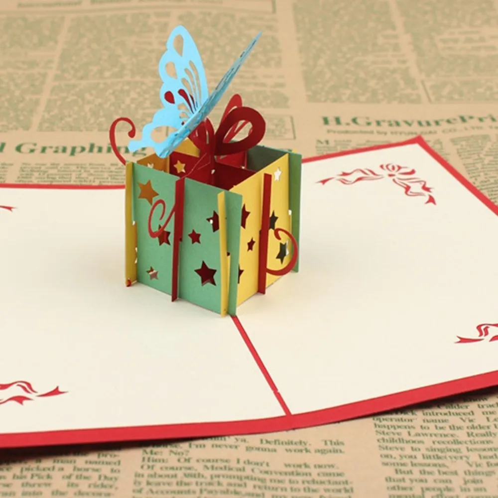 Креативная бабочка подарочная коробка 3D стерео ручной работы поздравительная