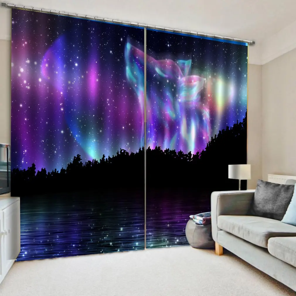 Занавеска с изображением волка современный дизайн занавеска для дома кухни