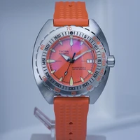 thorn mens diver watch orange dial sapphire crystal nh35 automatic movement rotating bezel 200m water resistant luminous rubber