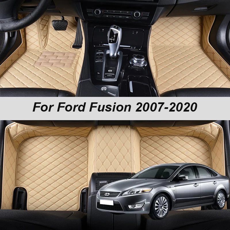 

Кожаные автомобильные коврики на заказ для Ford Fusion Mondeo 2007 2013 2016 2017 2018 2019 2020, коврики, подкладки для ног, аксессуары