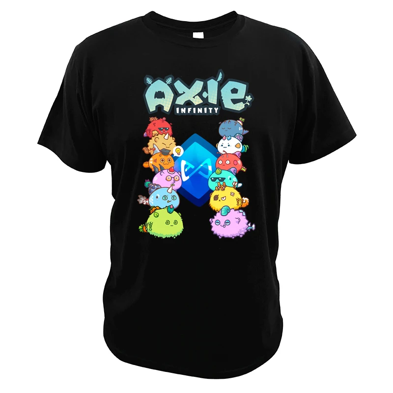 Axie Infinity Nft T Shirt Funny Game Trending Characters Crypto Axs Coin Men's T Shirt Casual Soft 100% Cotton Tee Tops EU Size