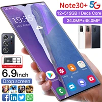 note30 global version galax mobile phone snapdragon 865 android 10 0 12gb 512gb 6000mah fingerprint unlock 6 9 smart cellphone