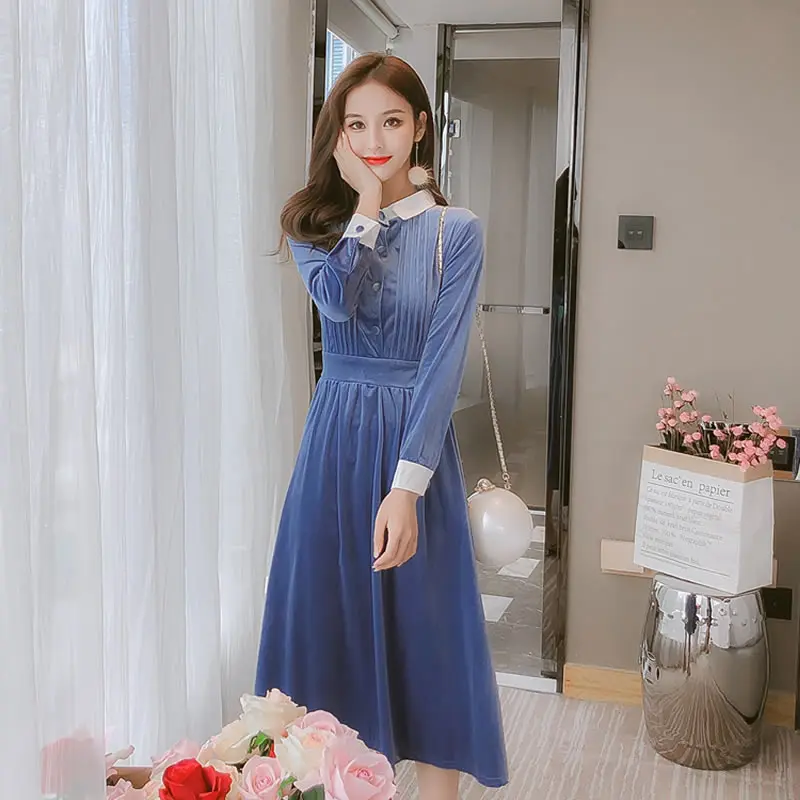 Новинка 2019 женское платье тонкий золотой пояс бархатная одежда в стиле Бога