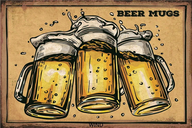 

Metal Plates Decor for Kitchen Tin Sign Beer Decoration for Home Bar Drinks Gamer Room Vintage Bedroom Wall Decoration Garden