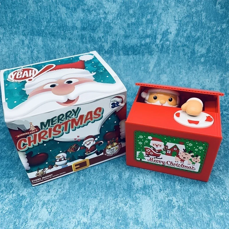 Копилка с Санта Клаусом детская креативная Милая копилка для монет в виде кражи