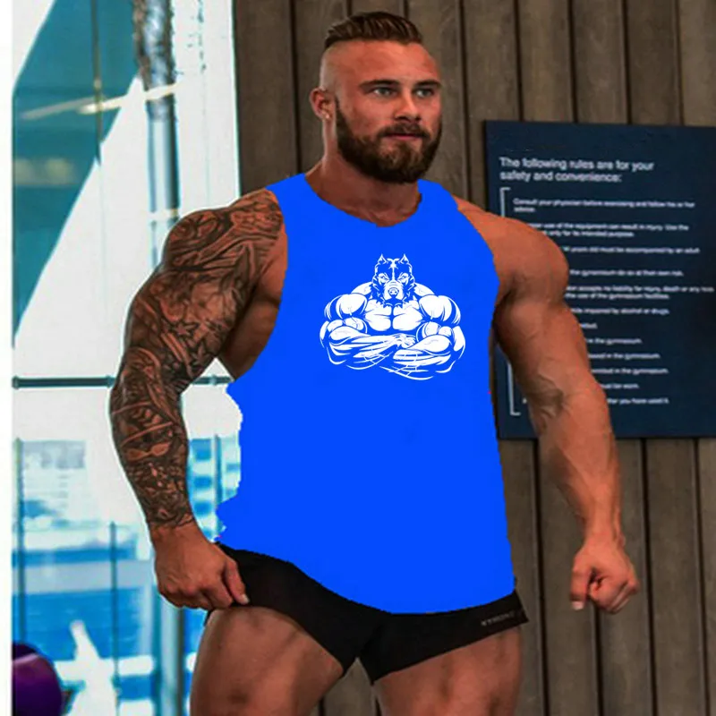 

Workout gym vest men's muscle sleeveless sportswear shirt threading fashion clothing bodybuilding singlet fitness vest