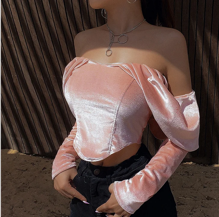 

2021 New Sexy Backless Off Shoulder Tube Top Cropped Top for Vacation Dating Travelling Party