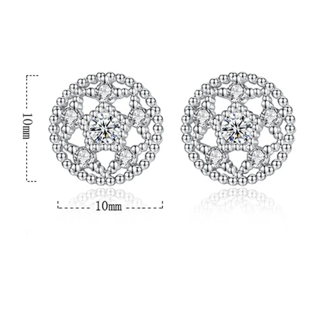 

NEHZY 925 Sterling Silver Stud Earrings High Quality Woman Fashion Jewelry Retro Simple Lotus Cutout Crystal Zircon Earrings