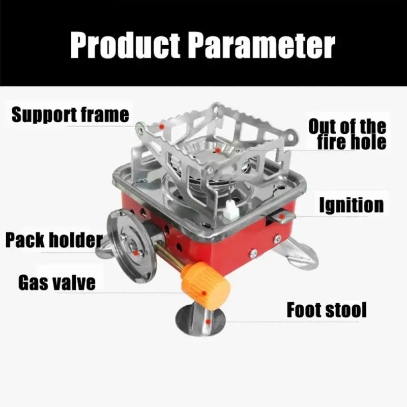 New Outdoor Gas Burner For Camping Stove Lighter Tourist Equipment Kitchen Cylinder Propane Grill Powerful Wind Proof | Спорт и