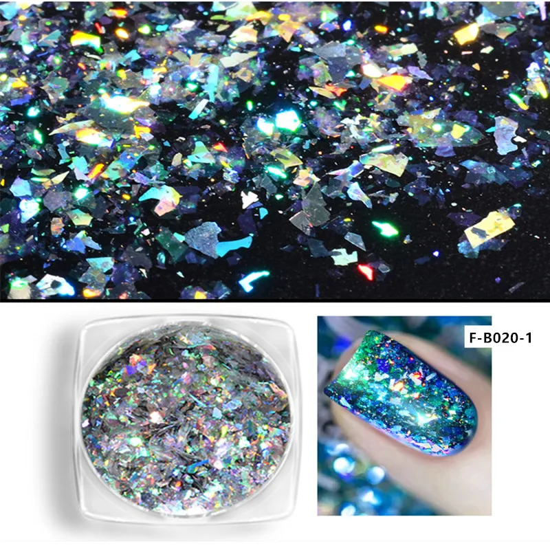 MiFanXi Nail Sequins AB Gradient Nail Art Pingment Glitter Flakes Dazzing Shining Nail Art Decoration Nail Accessories 1g