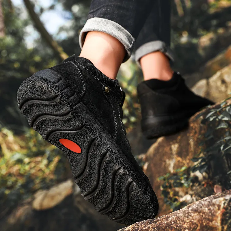 YITU/зимняя мужская кожаная походная обувь дышащая Треккинговая для альпинизма