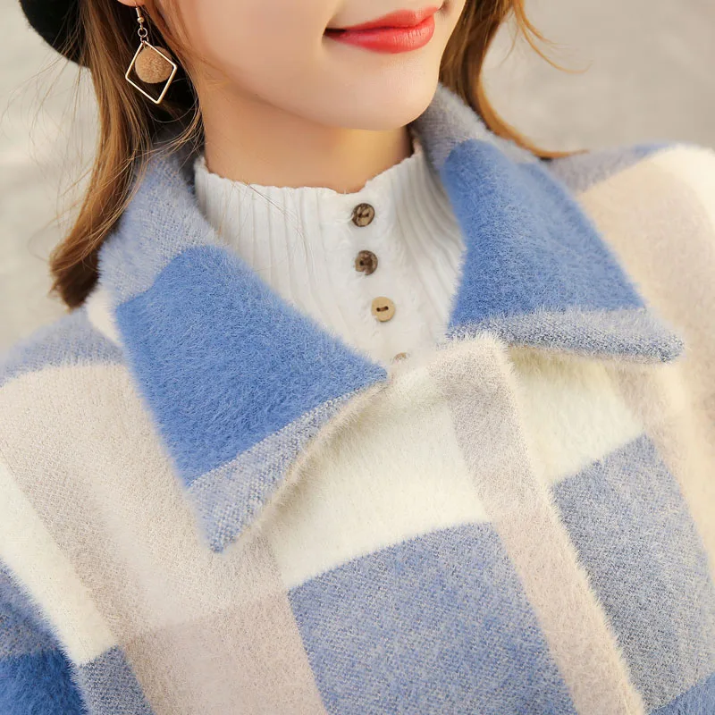 Женский кардиган с имитацией бархата осенне-зимний свободный свитер капюшоном