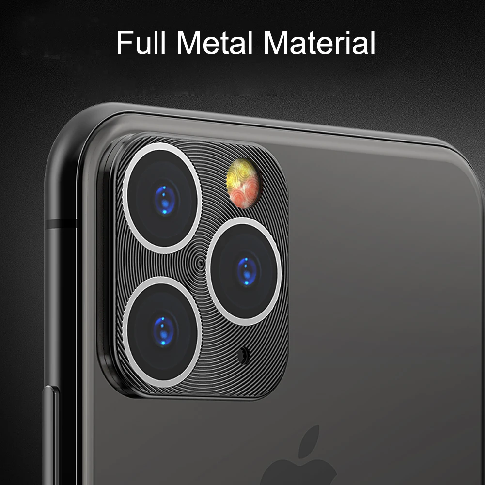 Защитное стекло для камеры iPhone 11 Pro Max закаленное металлическое защитное кольцо