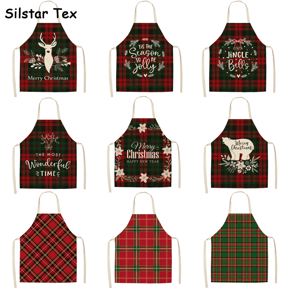Фартуки Silstar Tex Детские в красно-зеленую полоску льняные фартуки с принтом для