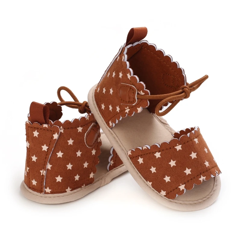 

Босоножки с бантом для новорожденных девочек, мягкая хлопковая нескользящая обувь в горошек, летняя обувь для малышей 0-18 месяцев