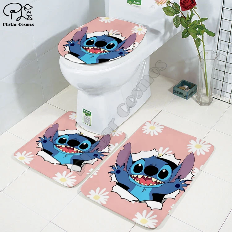 cartoon funny 3d printed bathroom pedestal rug lid toilet cover bath mat set drop shipping style 1 free global shipping