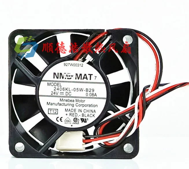 

for NMB-MAT 2406KL-05W-B29 T03 DC 24V 0.08A 60x60x15mm 3-wire Server Cooling Fan