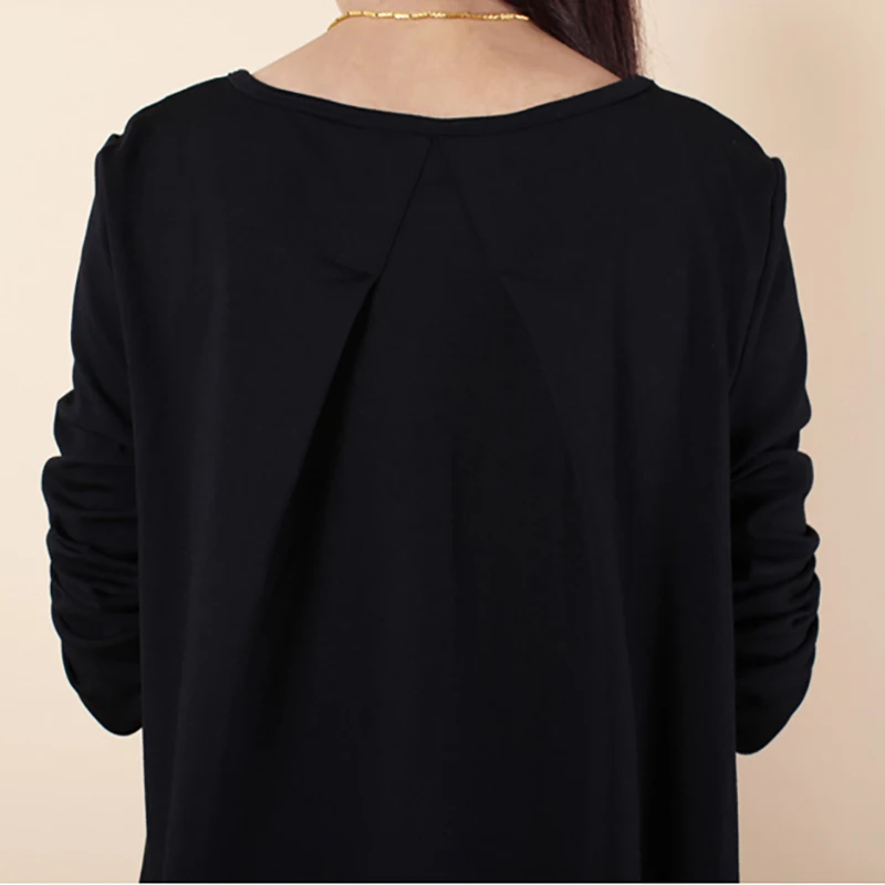 

Autumn 2020 New Women's Wear Oversize Loose Casual Pleated Crew Neck OL Commute Long Sleeve Dress