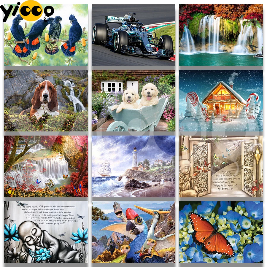 

Full Square/Round Diamond Embroidery Birds Butterfly Buddha 5D Diamond Painting Cross Stitch Rhinestone Mosaic Home Decor Gift